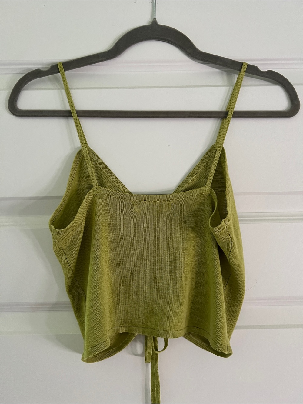 Green Ruched Drawstring Cami Top - Picture 2 of 3